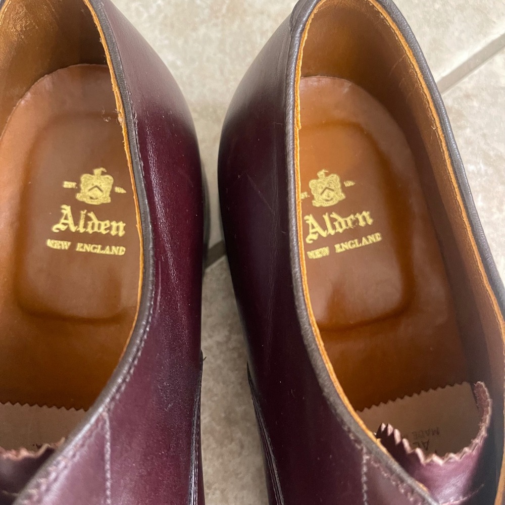 Alden Mens Burgundy Leather Cap Toe Oxford Dress Shoes Made in USA 905 11 B/D - Picture 3 of 14